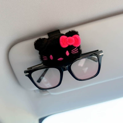 Car Glasses Clip/Bill Clip in the Car, Sunglasses Holder - black-kitty-black