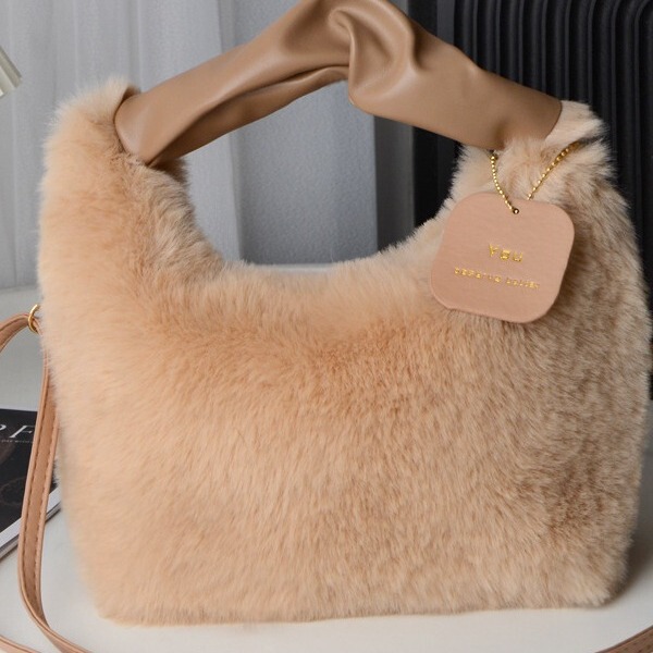 Fashion New Plush Bag Women's Autumn and Winter Shoulder Crossbody Faux Fur Women's Bag Handheld Handbag Cute Niche Fluffy