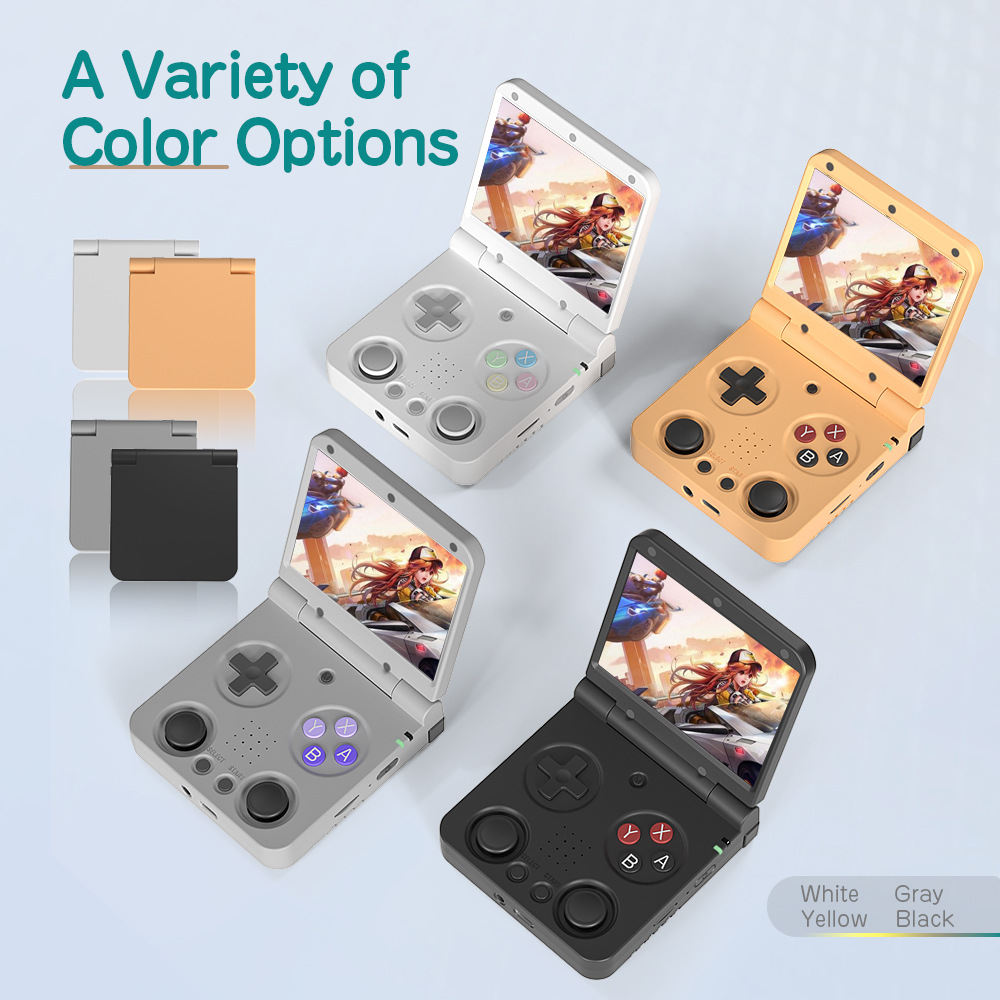 Cross-Border Miyoo Flip Open-Source Handheld Console 3.5inch Flip Folding Dual Joystick Retro Psp Gba Game Console