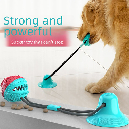 Pull-string teething dog toy Amazon double suction cup tug-of-war dog supplies Self-pleasure dog food leakage toy