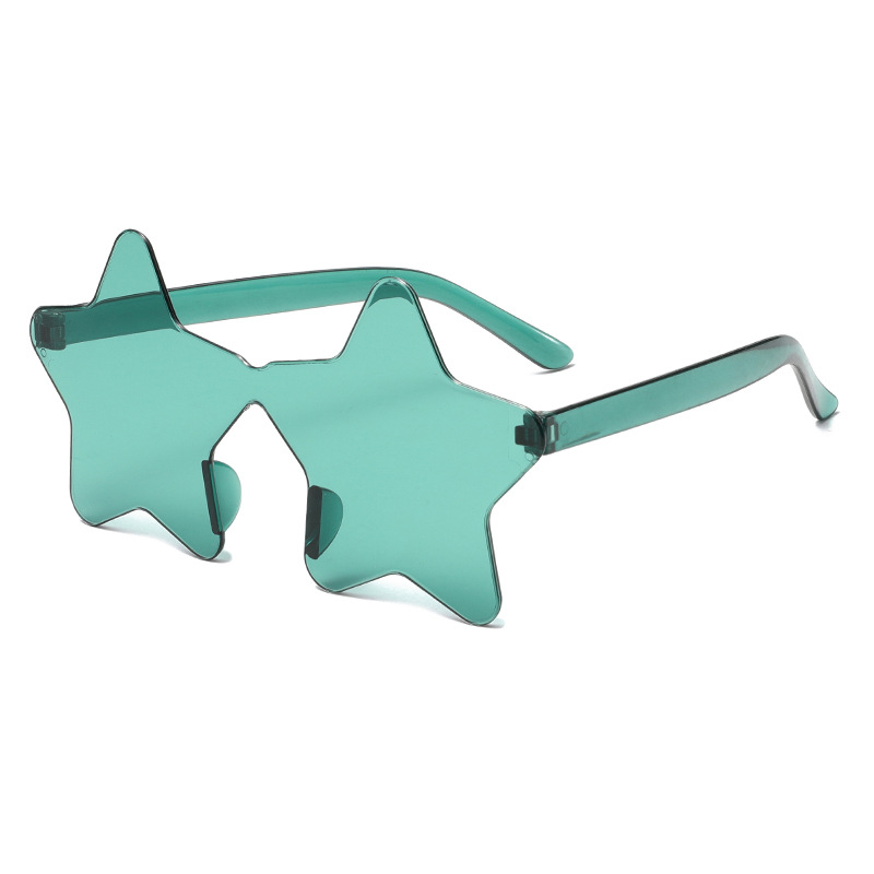 Juxin transfronteriza nueva personalidad color caramelo sin marco estrella gafas de sol fiesta fiesta extraña de cinco puntas de una pieza image 18