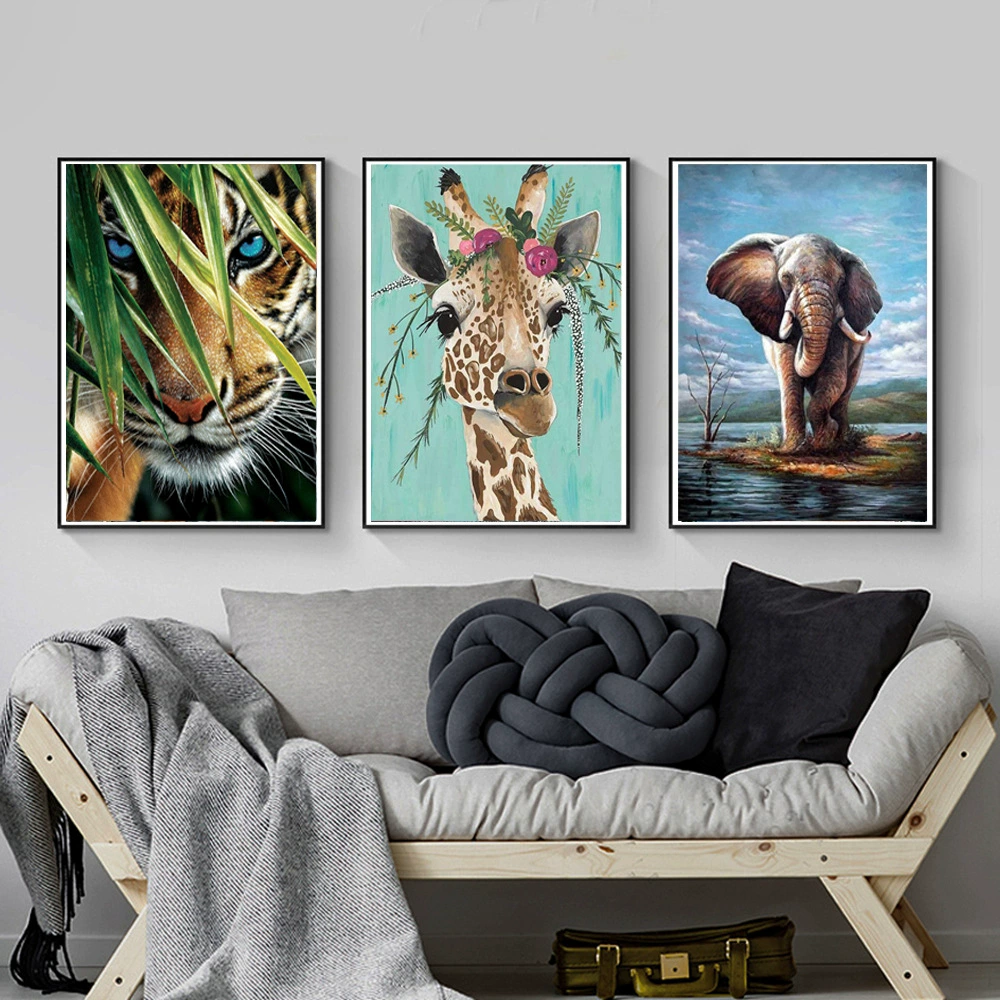 DIY 5D Diamond Painting Животные Жираф Тигр Слон Полная версия
