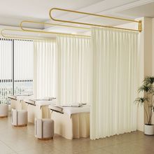 高端铁艺U型理疗床美容床隔断帘美甲养生馆杆布帘围帘支撑架