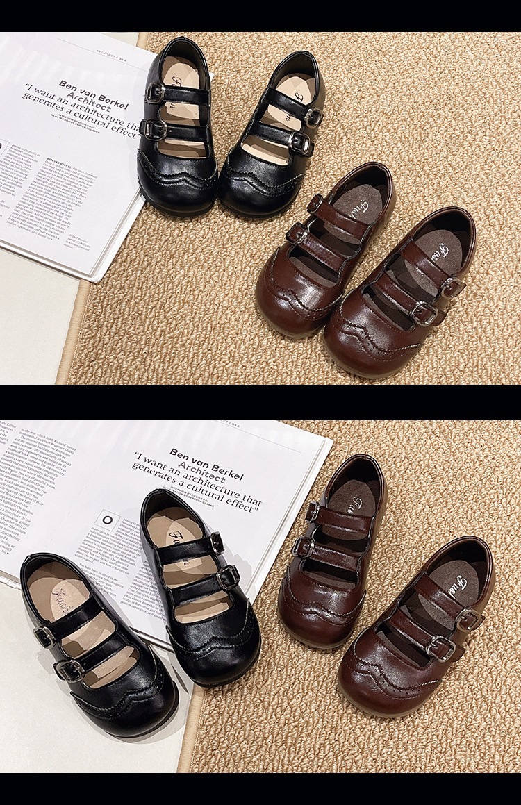 Mädchen Mary Jane Ballerinas Aus Lederimitat Mit Schleife_voghion.com