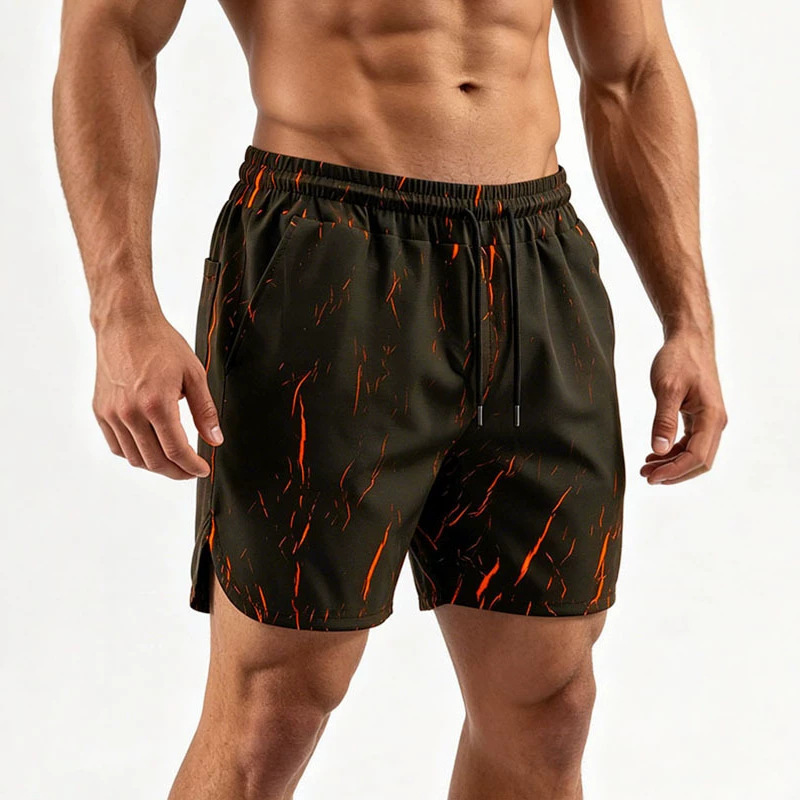 Men's Clothing Men's Plus Size Shorts Summer Outerwear Quick Drying Camouflage Beach Shorts For Men Straight Leg Lightning Pattern_viptrois.com
