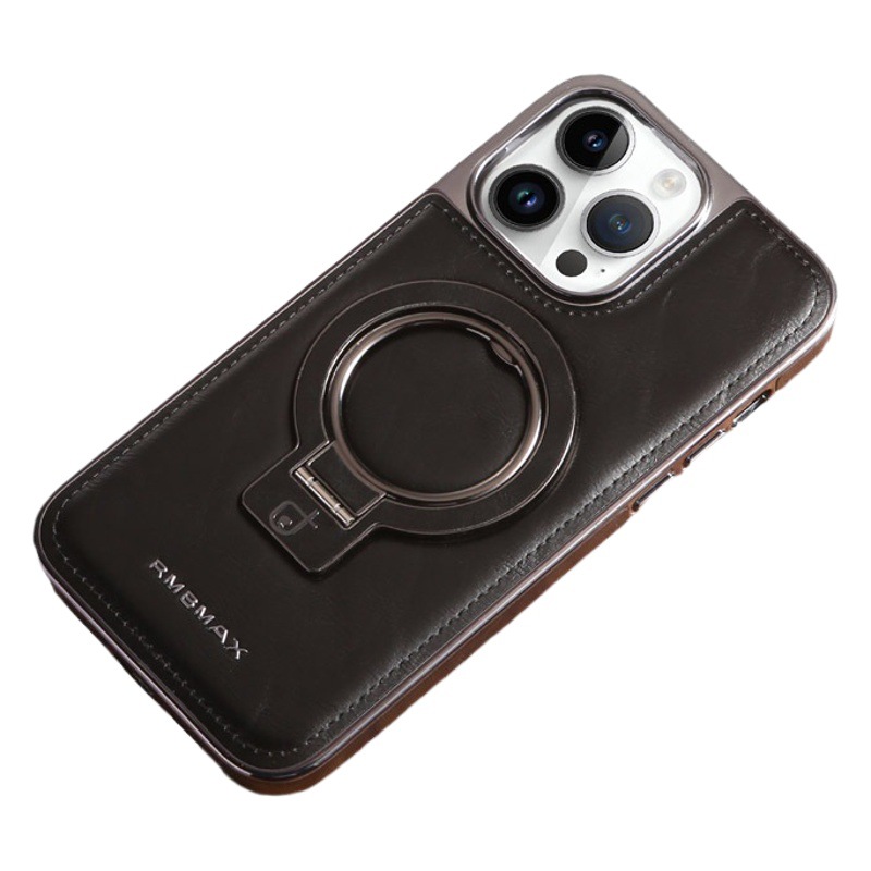 Aplicable a iPhone14Pro caso de cuero galvanizado 13Max anillo hebilla caja del teléfono móvil Apple 12 funda protectora 15 Funda de cuero