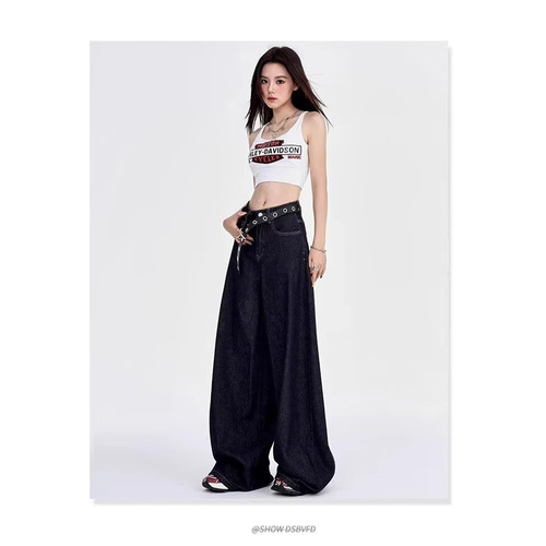 Women's Straight Leg Loose Spring Autumn 2024 New High-Waisted Slimming Petite Wide Leg Floor-Length Pants