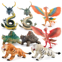 Foreign Trade Simulation Mythological Story Dragon, White Tiger, Azure Dragon, Vermilion Bird Fantasy Solid Color Animal Figure Shelf Accent Model
