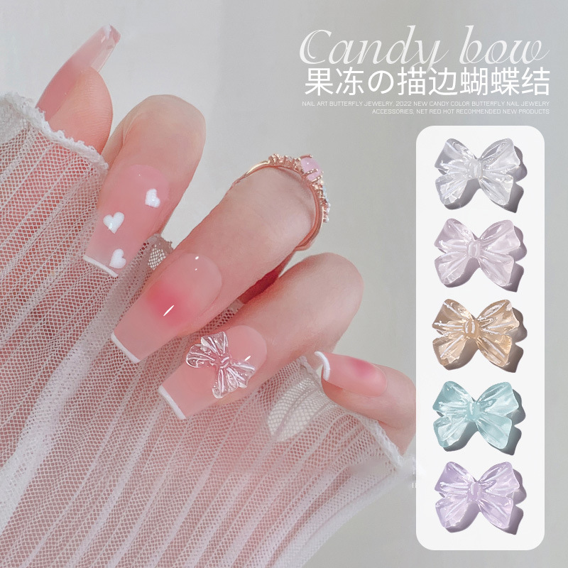 Nail Art Jelly Color Bow Summer Fresh Stereo Aurora Nail Accessories Internet Celebrity Stroke Resin Diamond Jewelry Nail Art Jelly Color Bow Summer Fresh Stereo Aurora Nail Accessories Internet Celebrity Stroke Resin Diamond Jewelry