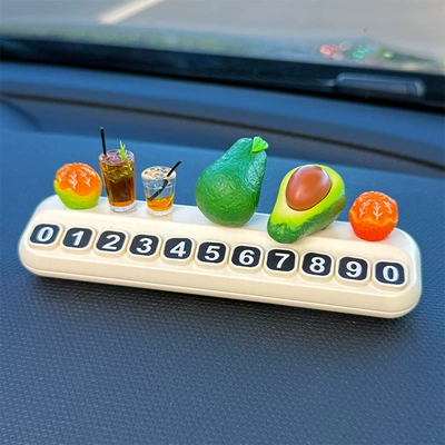 Moving Number Plate Phone – Nömrəli dayanma kartı - half-peeled-avocado-avocado-2-small-oranges-2-drinks-stop-sign