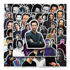 50 Pieces of Keanu Reeves Star Doodle Cross-border Surrounding Decorative DIY Phone Luggage Sticker Waterproof