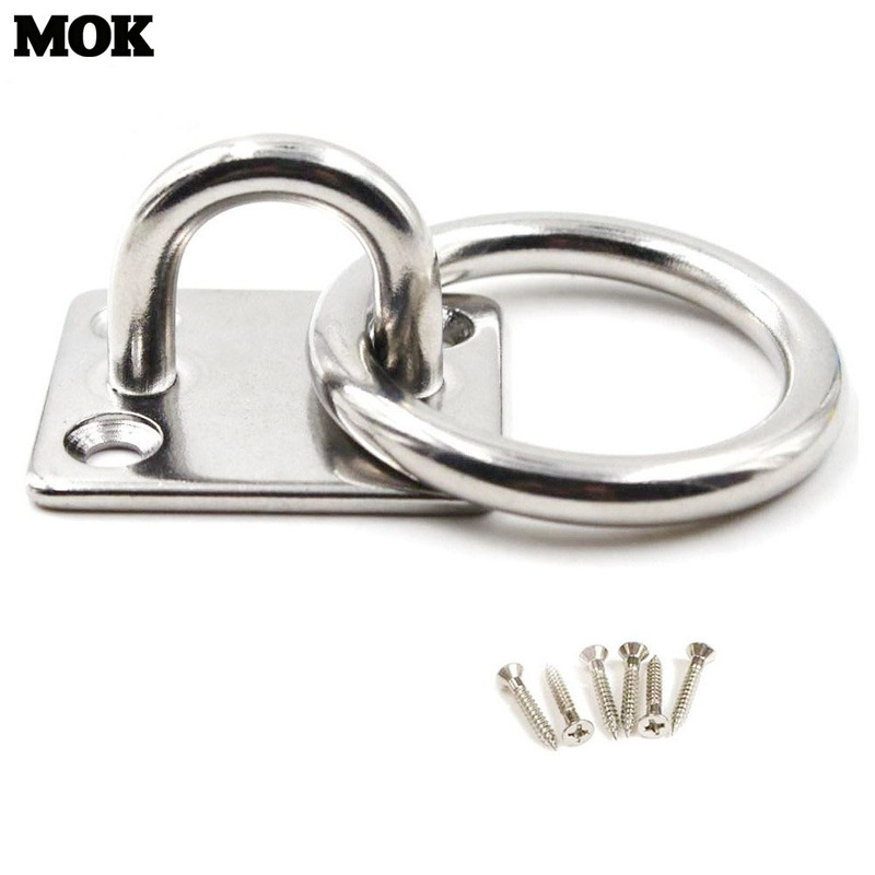 Stainless Steel 304 Square Fixed Buckle with Ring Fixed Eye Plate Marine Deck Hardware Tool Accessories