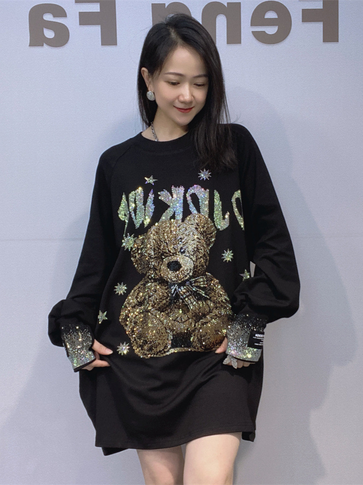 marca de moda de mujer 200 kg grasa MM jerry camiseta de manga larga para mujeres aumentando el peso de la ropa de invierno de manga larga
