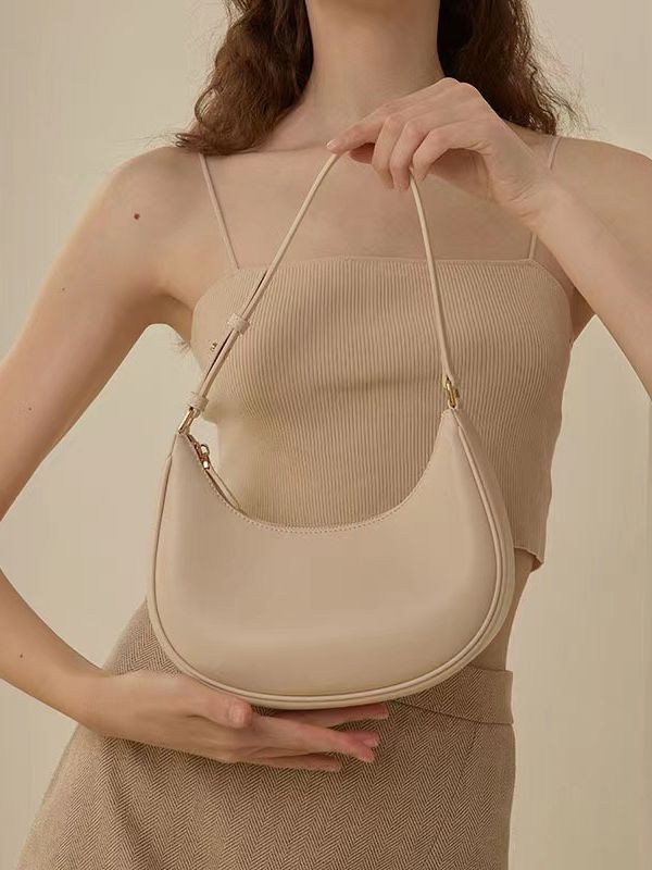Bolso de Hombro Simple para Primavera y Verano, Bolso Bandolera Tipo Baguette, Bolso Cruzado para Mujer, Nuevo Bolso de Media Luna 2025