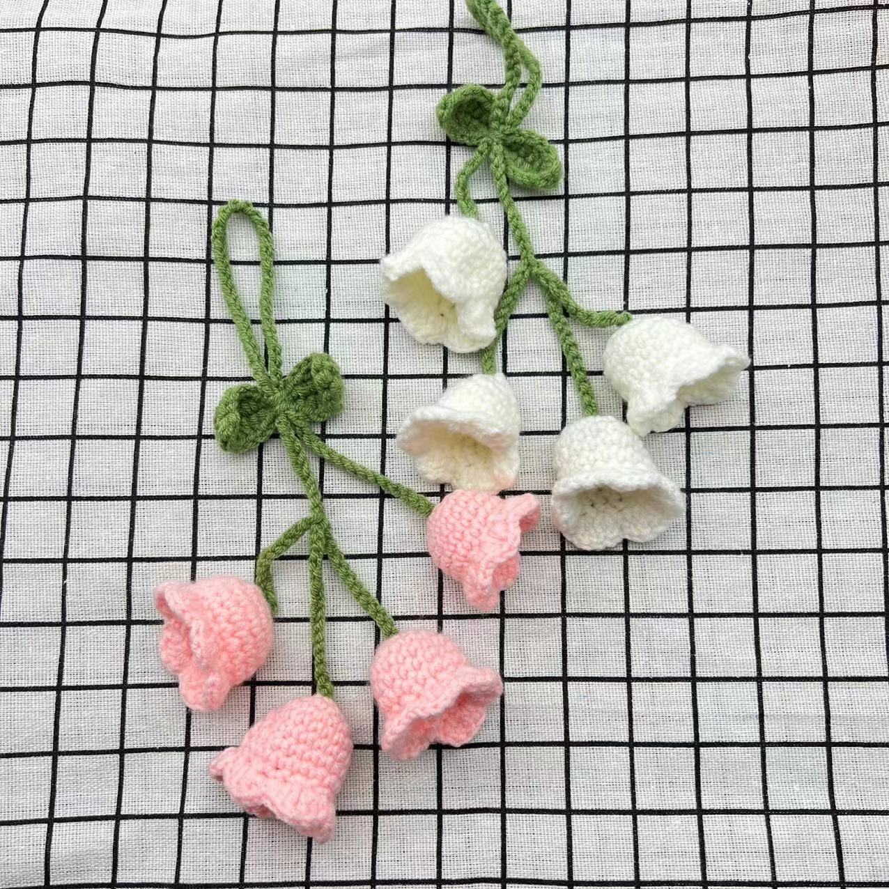 Transfronteriza Venta caliente lana Lily colgante DIY acabado tejido a mano coche colgante decoración fuente fabricante