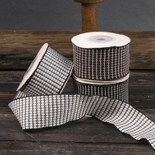 单面锁边线条格子织带diy蝴蝶结发饰鞋花领结缎带服装包包彩带