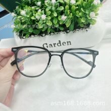 2024年木九十同款钛架66178时尚男女近视不规则圆形复古传统类防