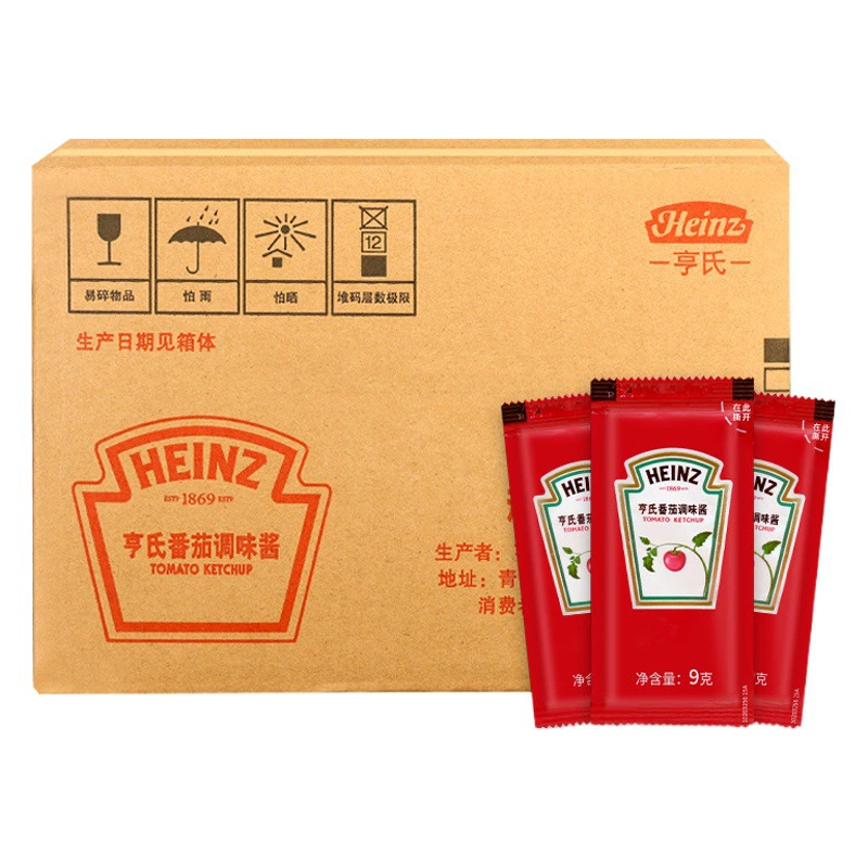 Почтовые расходы Томатный соус Heinz 9 г Маленькая упаковка Томатный соус Жареная курица фри Гамбургер Пицца Специальный соус Целая коробка Коммерческий