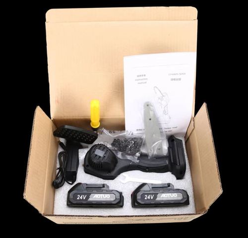 4-inch small rechargeable lithium electric saw, garden logging and pruning electric saw, lithium electric chain saw, mini electric saw