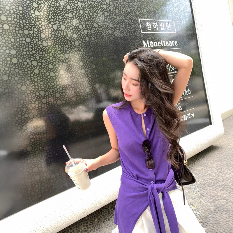 Shanghai Dan Nong Knitting/2026 Spring and Autumn New Women's Knitwear Purple Aura/Dirty Orange Designer Set Shanghai Dan Nong Knitting/2026 Spring and Autumn New Women's Knitwear Purple Aura/Dirty Orange Designer Set
