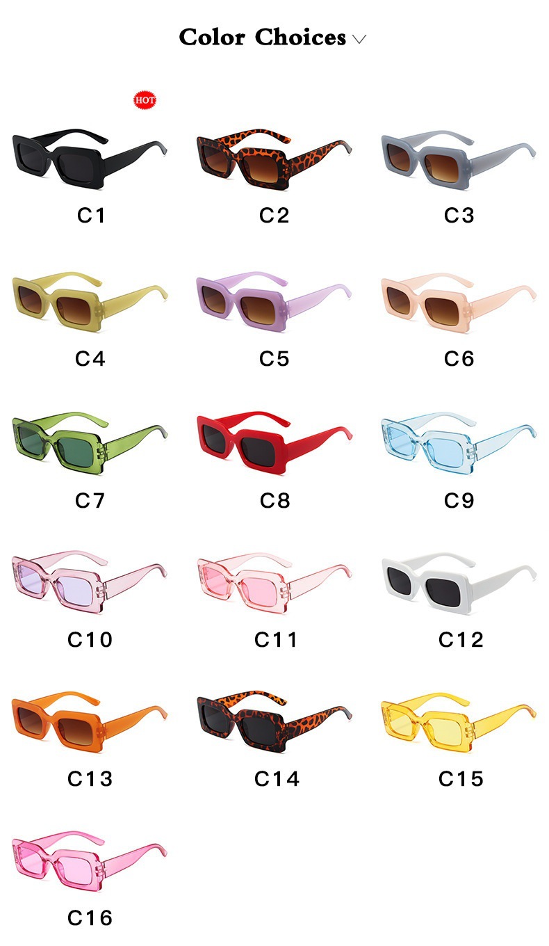 New Fashion Net red sunglasses women Retro Square small frame cross-border sunglasses personalized colorful hip-hop glasses wholesale_voghion.com