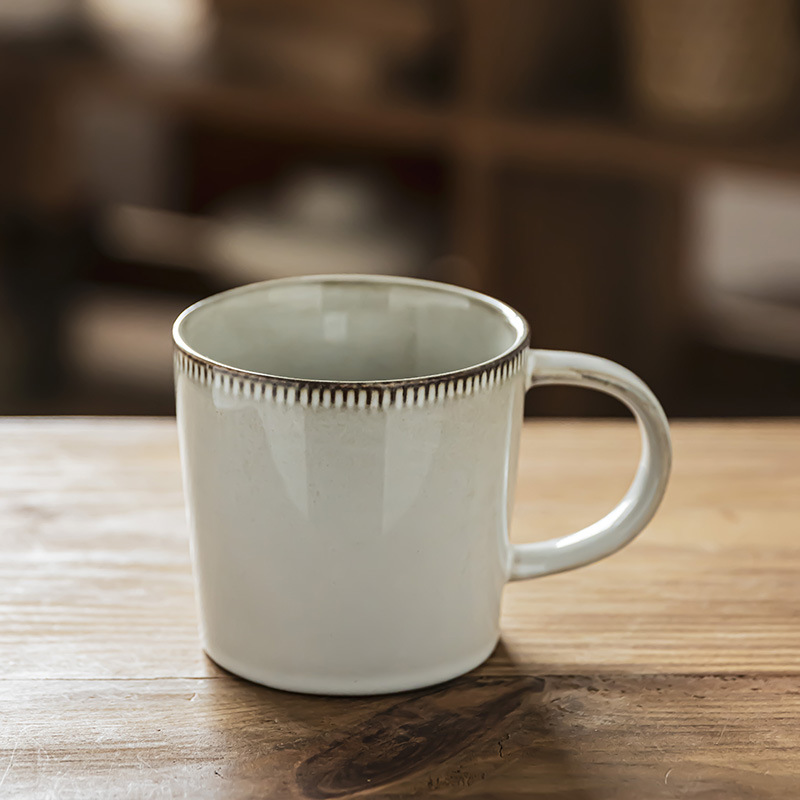 Taza de cerámica retro japonesa Taza de pareja Taza de agua casera Taza de café Taza de yogur práctica de gran capacidad