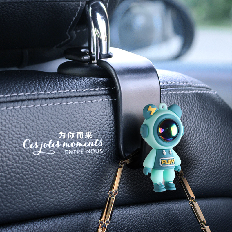 Lightning Bear Gancho para coche, respaldo del asiento, gancho para coche, gancho de almacenamiento trasero multifuncional, almacenamiento en coche lindo