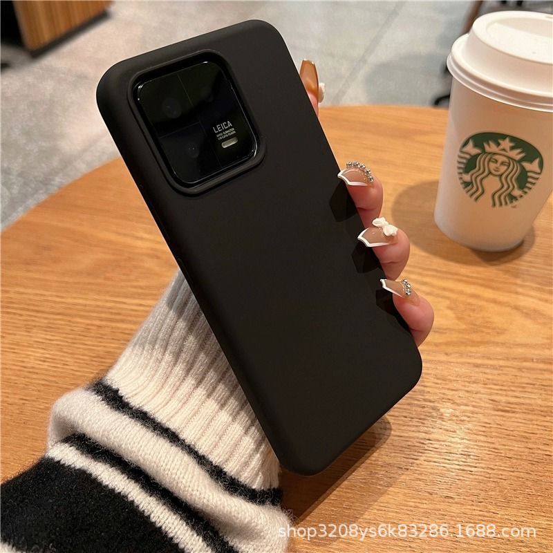Suitable for Xiaomi 13Pro Mobile Phone Case Straight Edge New Large Hole 13 Pure Color Anti-Fall 13Ultra Protective Cover Soft Shell