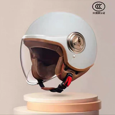 Full Helmet — Motosiklet kaskı (dəbilqə) - 801-new-national-standard-class-a-3c-certification-cement-gray-long-mirror-free-size