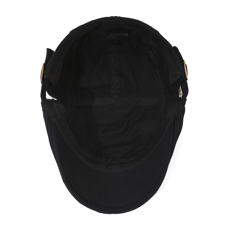 Printemps Automne Polyvalent Avant Hommes et Femmes Métal Alphabet Décoration Mode Langue de Canard Tempérament Littéraire_voghion.com