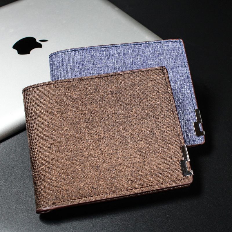 men's short canvas wallet wallet men student fashion card bag wallet spot