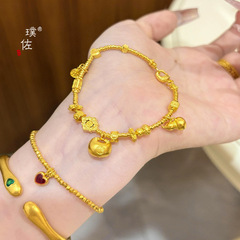 璞佐金店同款沙金小胖福葫蘆盤纏手鍊時尚輕奢復古百搭手飾女