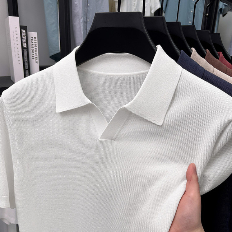 52% 新疆長絨綿 + 48% 日本冷感繊維男性poloシャツ半袖2025夏レジャーポールtシャツ|undefined