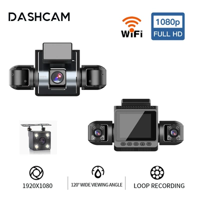 HD, night vision, and 360-degree: Driving recorder - 9-720-2inch-four-record-wifi