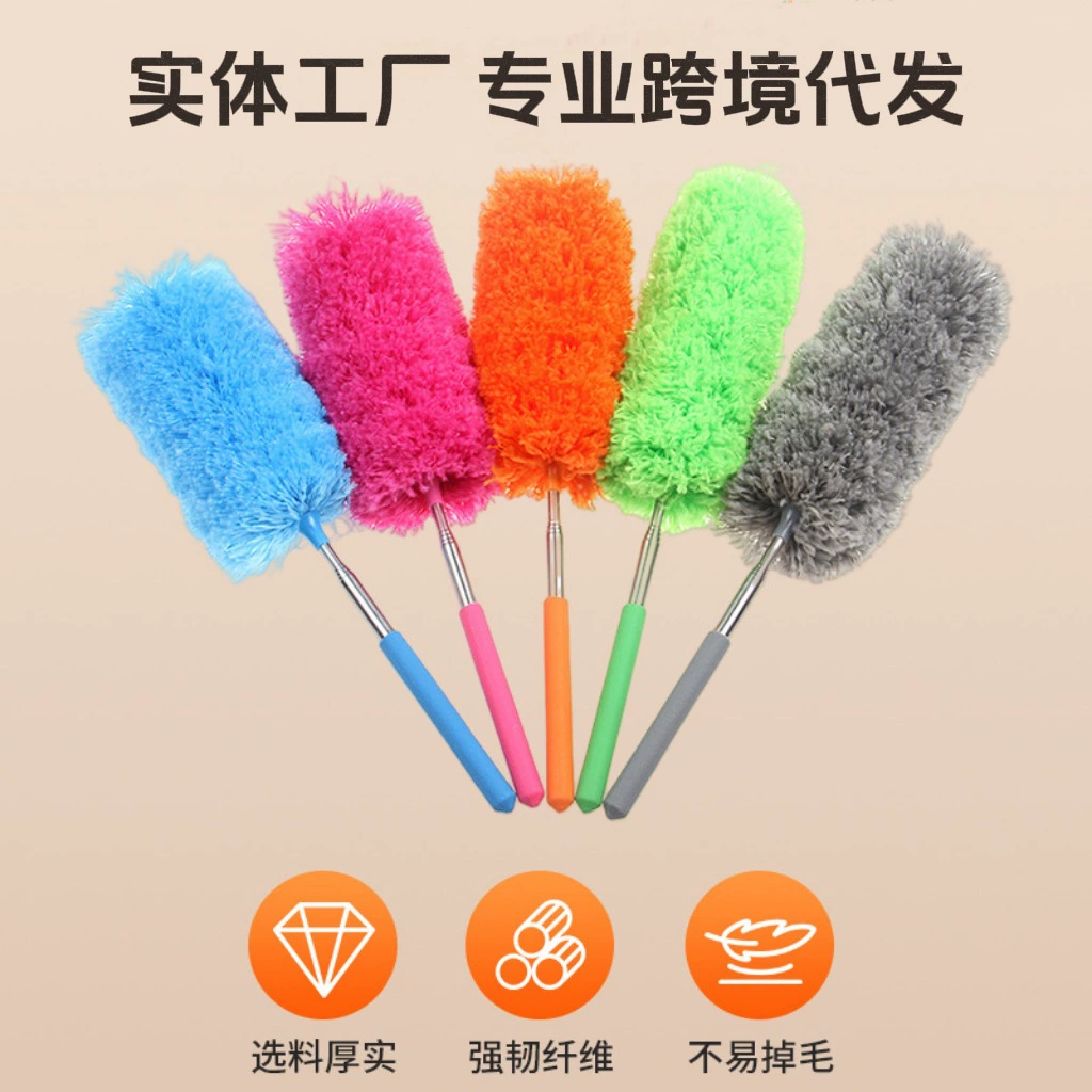 Оптовая продажа от производителя: электростатическая пылесборная щетка, телескопическая маленькая щетка, гибкая щетка из нержавеющей стали, бытовая перьевая щетка для пыли.