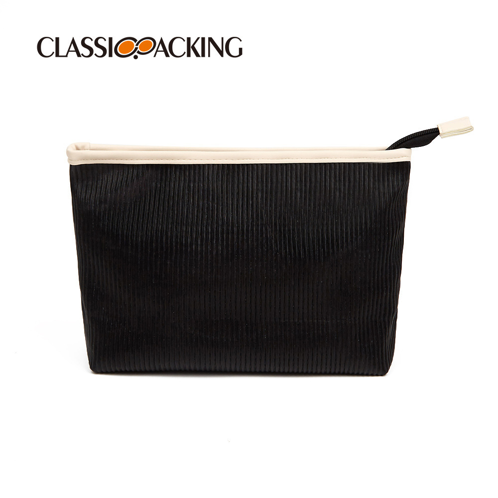 Bolsa de cosméticos japonesa simple, bolsa de lavado portátil de material PU plisado personalizado, bolsa de almacenamiento de productos para el cuidado de la piel de lujo ligero multifuncional