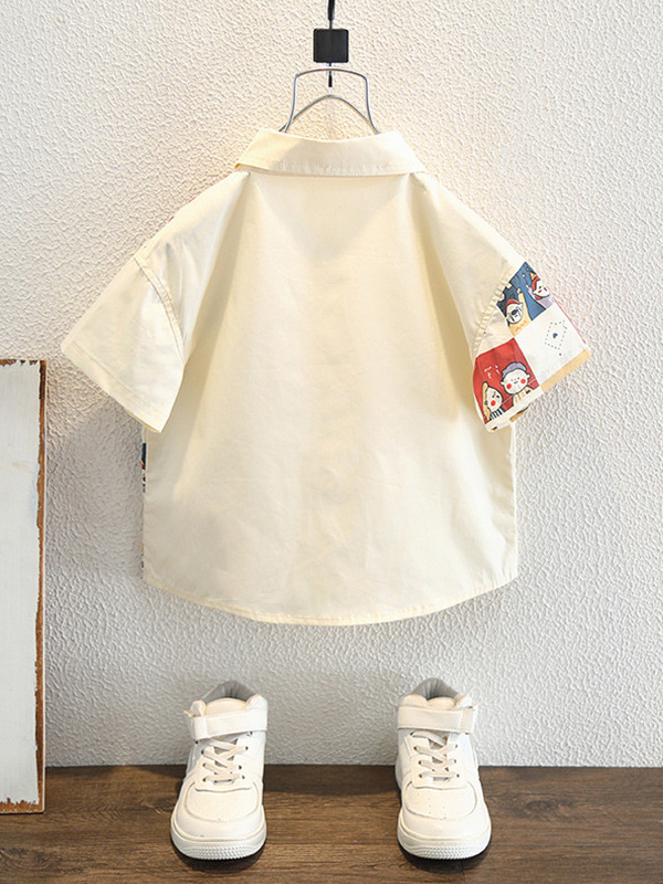 7941 Ropa para niños Niños y niñas Verano Nuevo estilo 2025 Camisa casual para niños Moda para bebés Tops de manga corta Tops