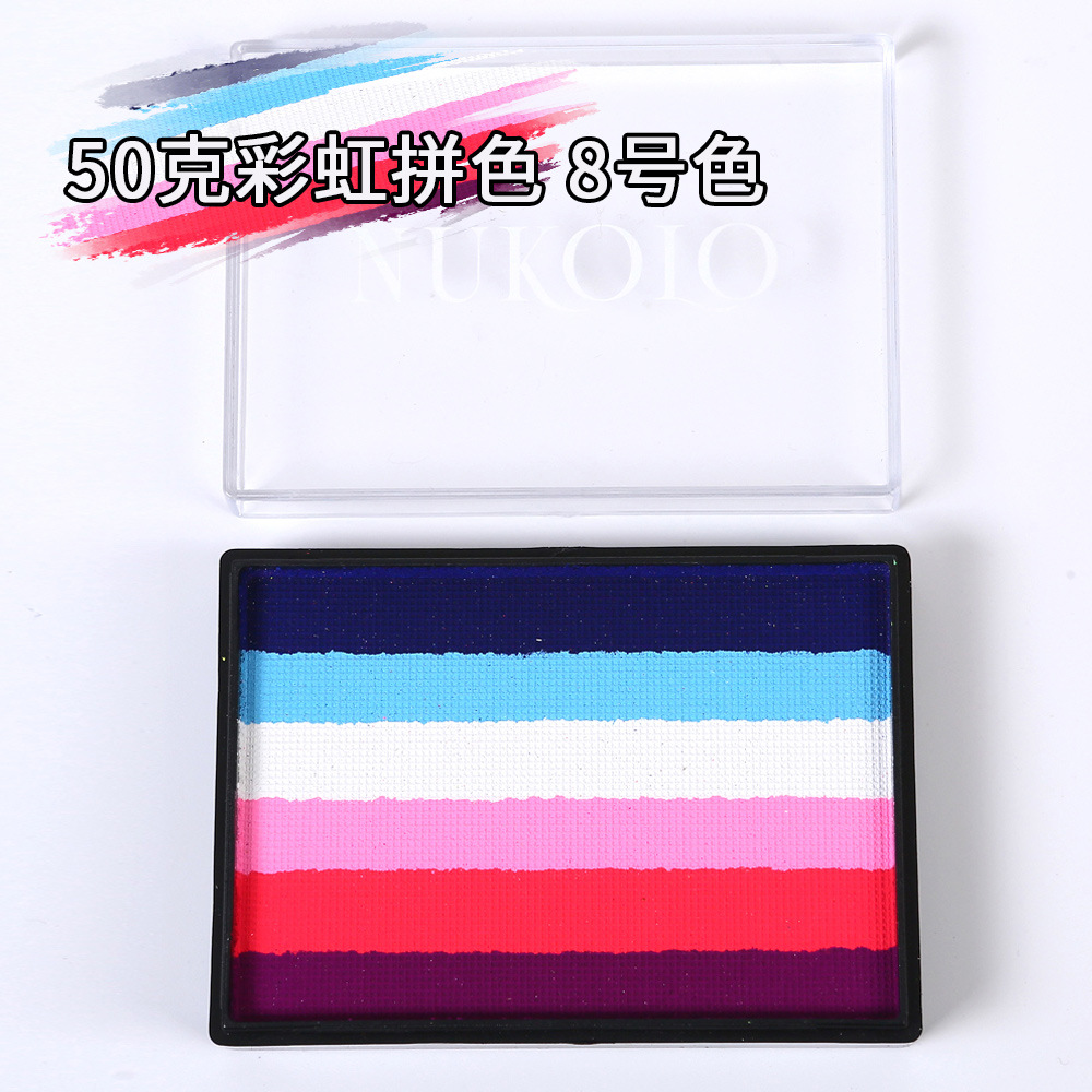 50g 6 colores a juego Arco Iris tira cara pintura a base de agua color a juego pigmento lavable cuerpo Arco Iris Cara color cubierta
