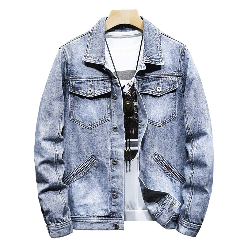Chaqueta de mezclilla para hombre Primavera y otoño Nuevo estilo coreano SLIM-Fit moda de alta gama otoño chaqueta de mezclilla chaqueta casual moda