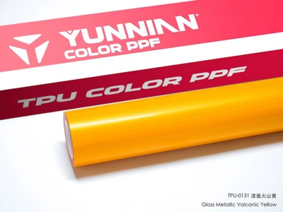 Auto Color Change Film: metallic paint surface color change car wraps - tpu-lacquer-finish-in-volcanic-yellow-suitable-for-both-wet-and-dry-application-15215m