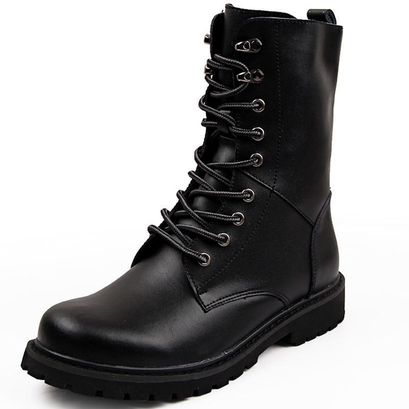 Amazon plus size High Boots Men's British Martin Boots Men's Boots Genuine Leather Long Boots Military Boots Leather Boots Rider Boots
