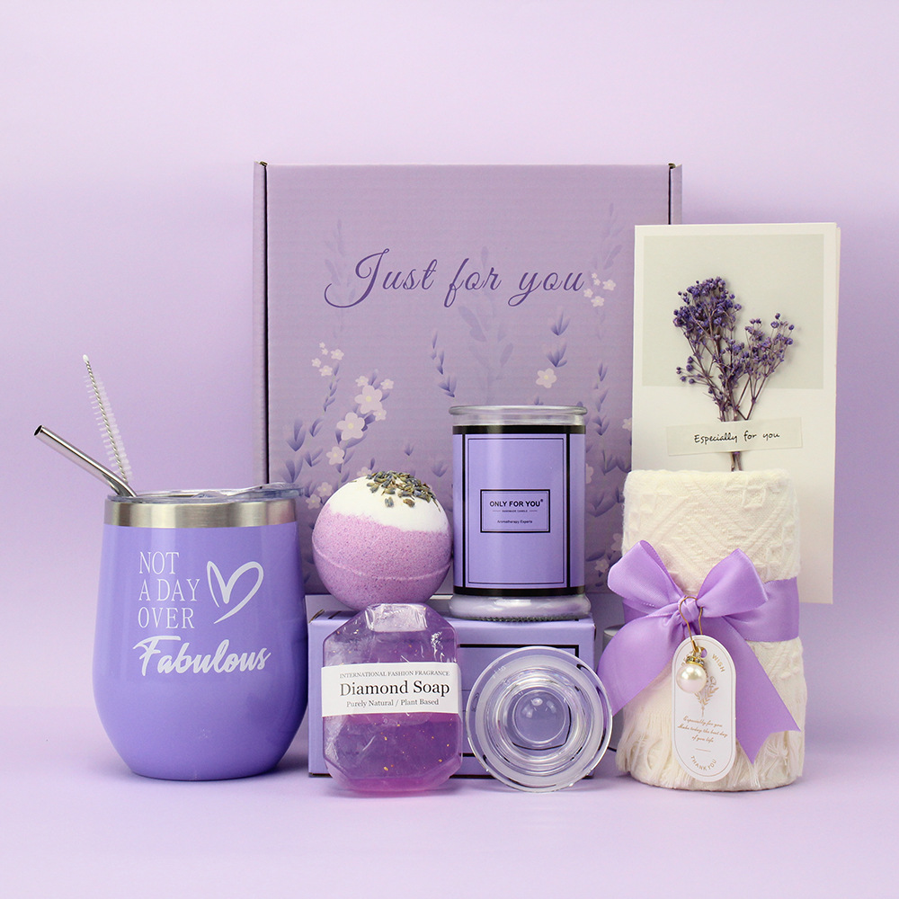 Vaso Térmico de Gran Capacidad de 20 oz para Auto, Juego de Regalo con Sales de Baño, Acero Inoxidable 304, Caja de Regalo de Lujo Ligero