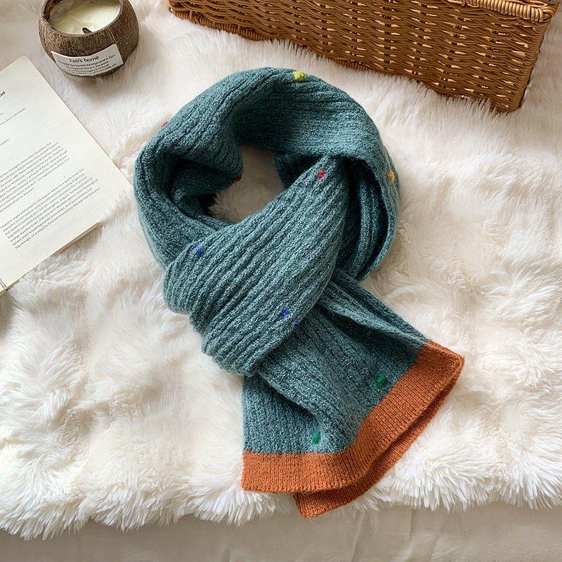 Bufandas de invierno de alta calidad otoño y invierno de color frijoles caliente y antifrío collar de color combinación chal