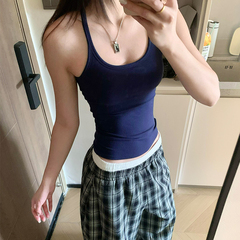 吊带背心女夏季打底内搭带胸垫外穿挂脖无袖运动健身美背瑜伽上衣