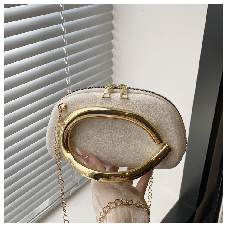 2025 nuevo bolso de moda de mujer caja redonda mano agarrada mini bolsa de metal retro cadena de hombro bolso de hombro