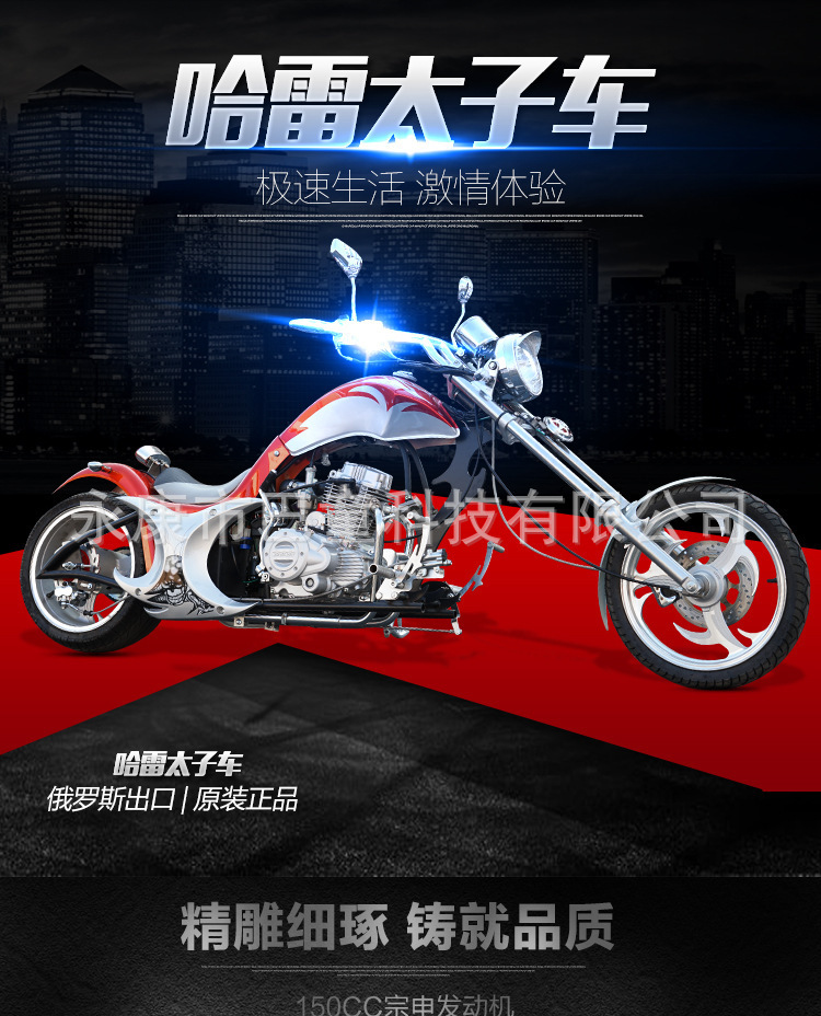 Brand New American Motorcycle, Harley Prince, Single-Cylinder Fuel Engine, Adult Motorcycle, Retro Motorcycle