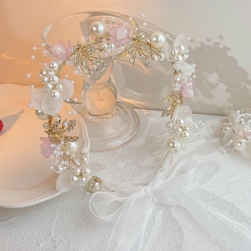 Tocado de la corona de los niños de la princesa Mori Garland Super Hada de la boda de la flor del tocado de La Flor de la diadema de la muchacha exquisita diadema horquilla