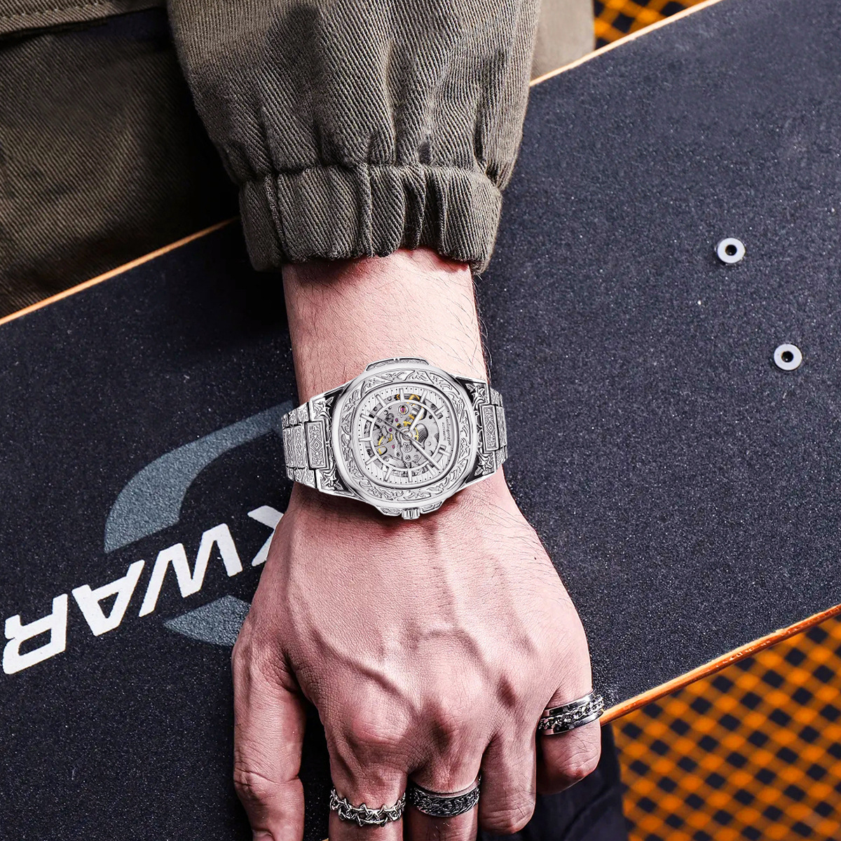 New Mechanical Watch Business Men's High-end Fashion Luminous Automatic Mechanical Watch_voghion.com