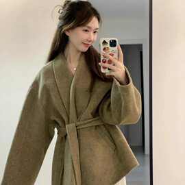 短款呢子大衣女2025年新款秋冬高级感毛呢外套韩系小个子冬天气质
