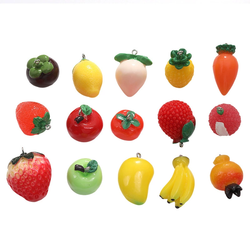 Оптовая продажа милых искусственных подвесок из акриловой смолы в виде фруктов и овощей для DIY-украшений A800894